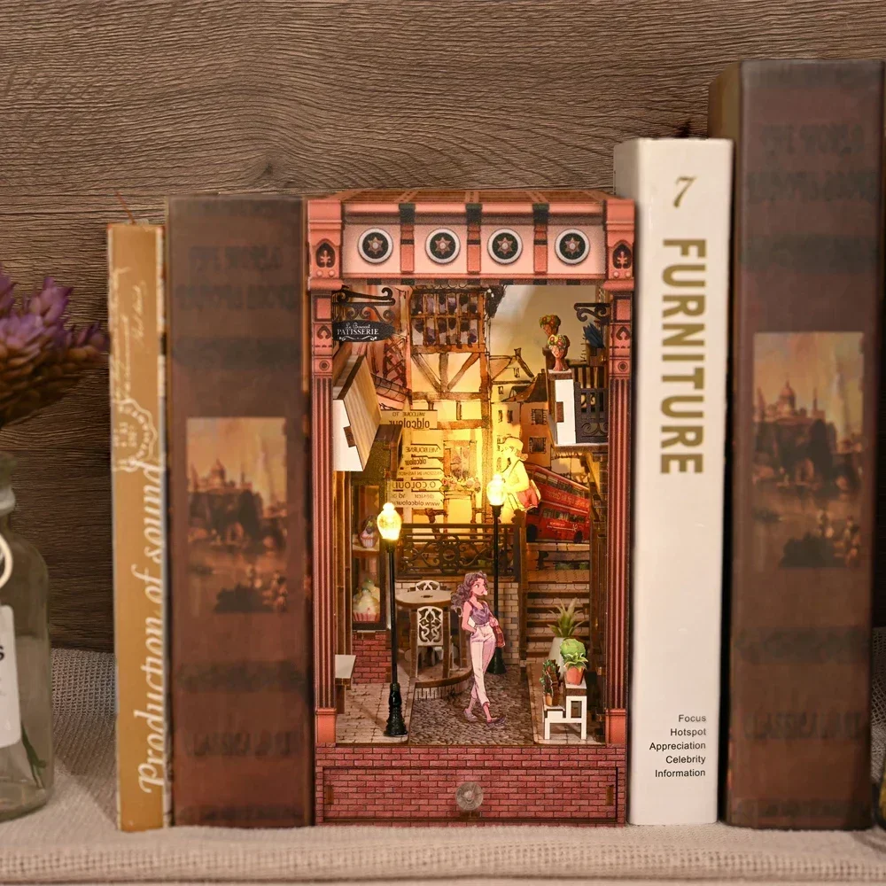 Diy Wooden Book Nook Kit Shelf Insert - NEW Retro DIY Wooden Book Nook