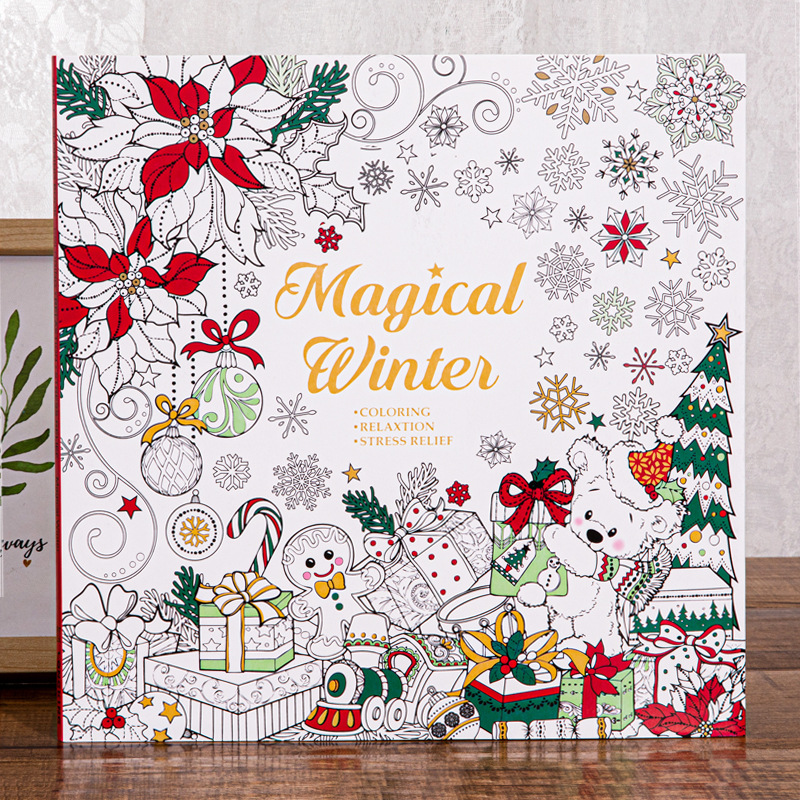 Adult Coloring Book Stress Relief - Magical Winter Coloring Book Relaxtion Stress