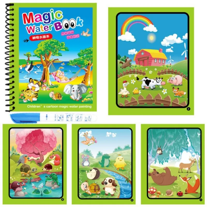 Reusable Water Magic Coloring Book - 1Pc Reusable Magic Water Book Kids