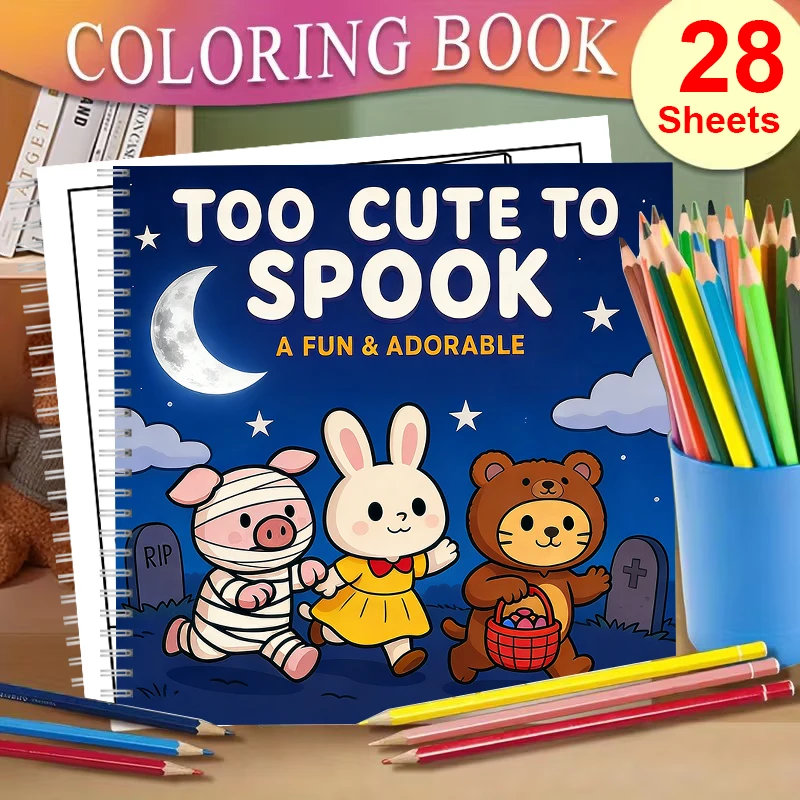 Adult Coloring Book Stress Relief - Too Cute to Spook Coloring Book