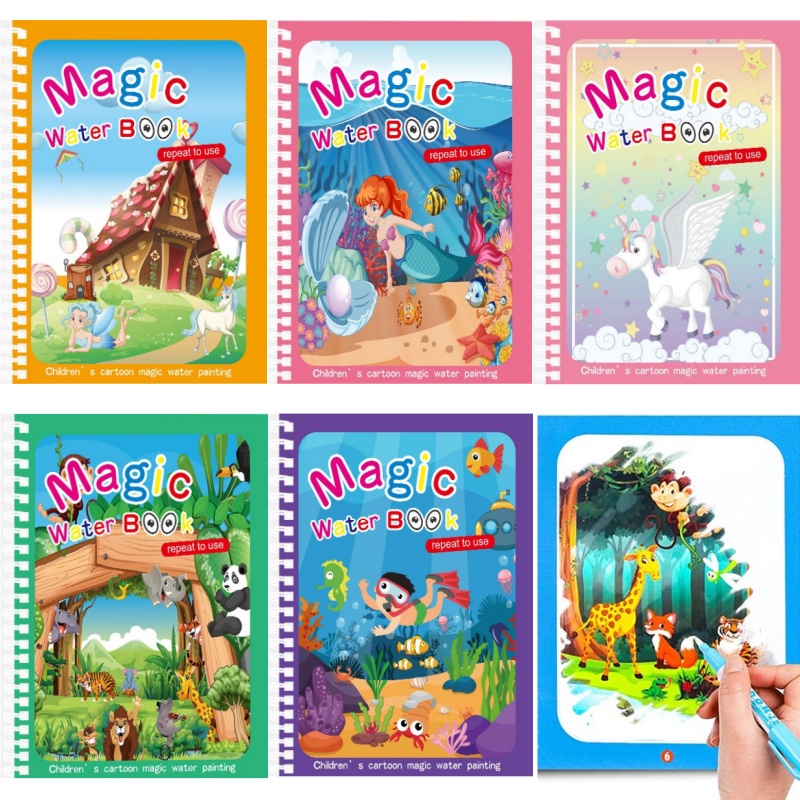 Magic Water Drawing Book Child - đánh giá và giá Reusable Water Magic Coloring Book