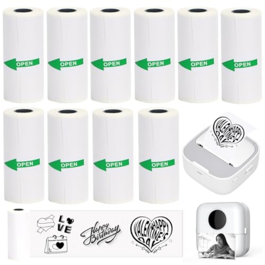 10 Rolls Thermal Sticker Paper - đánh giá và giá Mini Pocket Thermal Printer Paper Roll