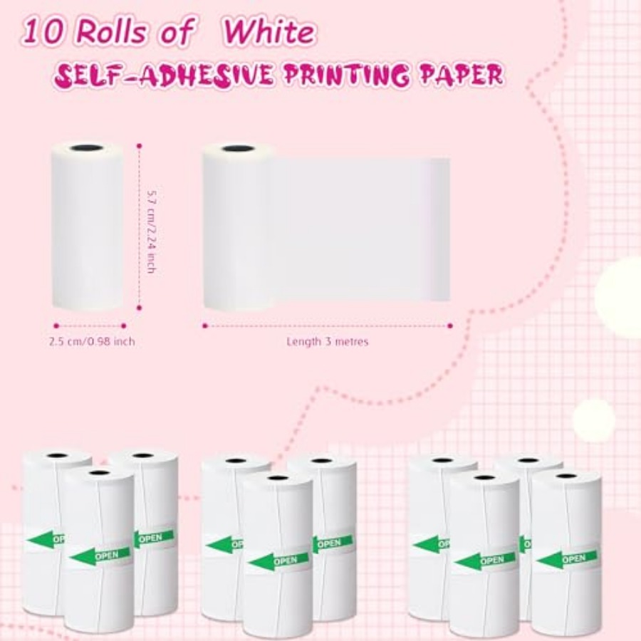 10 Rolls Thermal Sticker Paper - đánh giá và giá Mini Pocket Thermal Printer Paper Roll